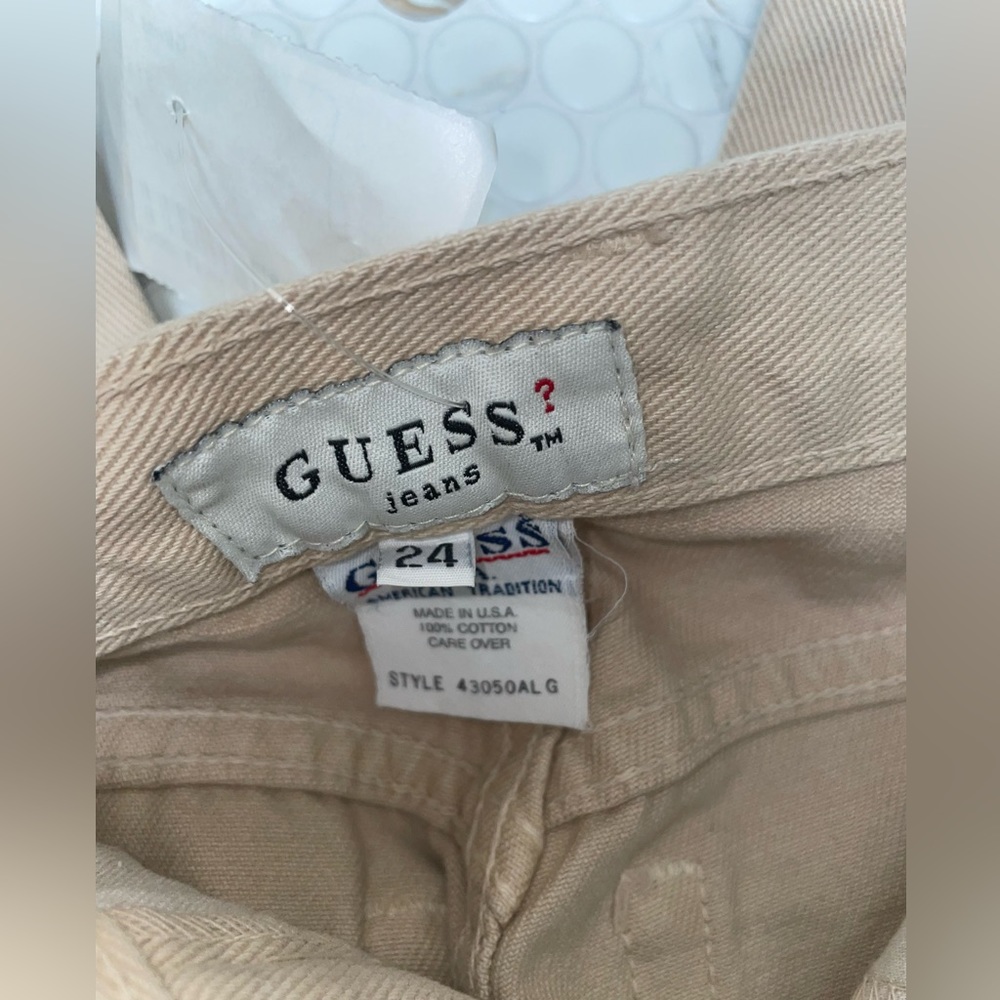 Women’s tan Guess (original fit) Narrow Leg high-waisted jeans size 24 - Picture 5 of 6